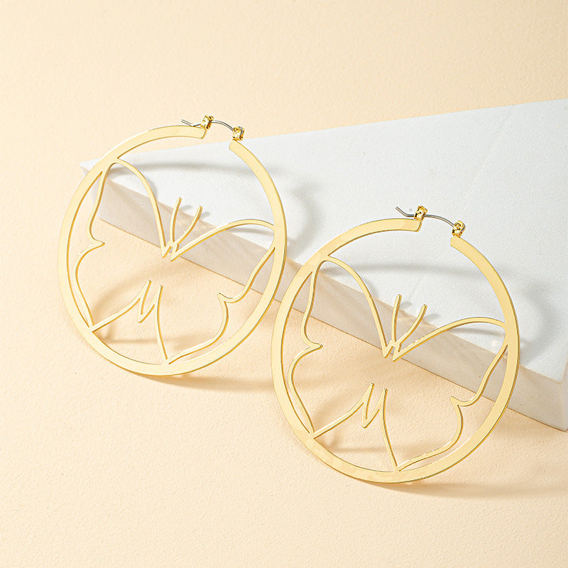 Exaggerated Metal Butterfly Earrings - Vienna Verve Collection