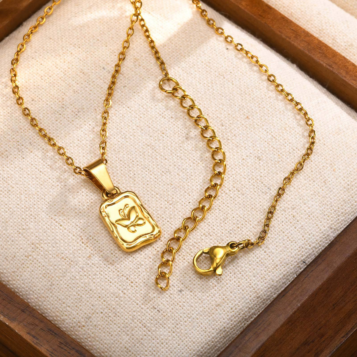 Butterfly Geometric Stainless Steel Necklace
