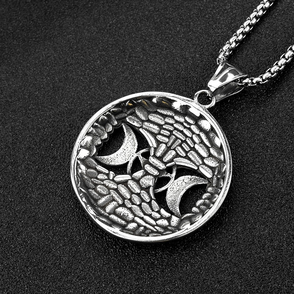 European And American Retro Stainless Steel Men's Pendant Personalized Viking Tree Of Life Necklace