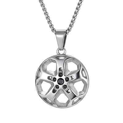 Ship Wheel Stainless Steel Pendant for Men