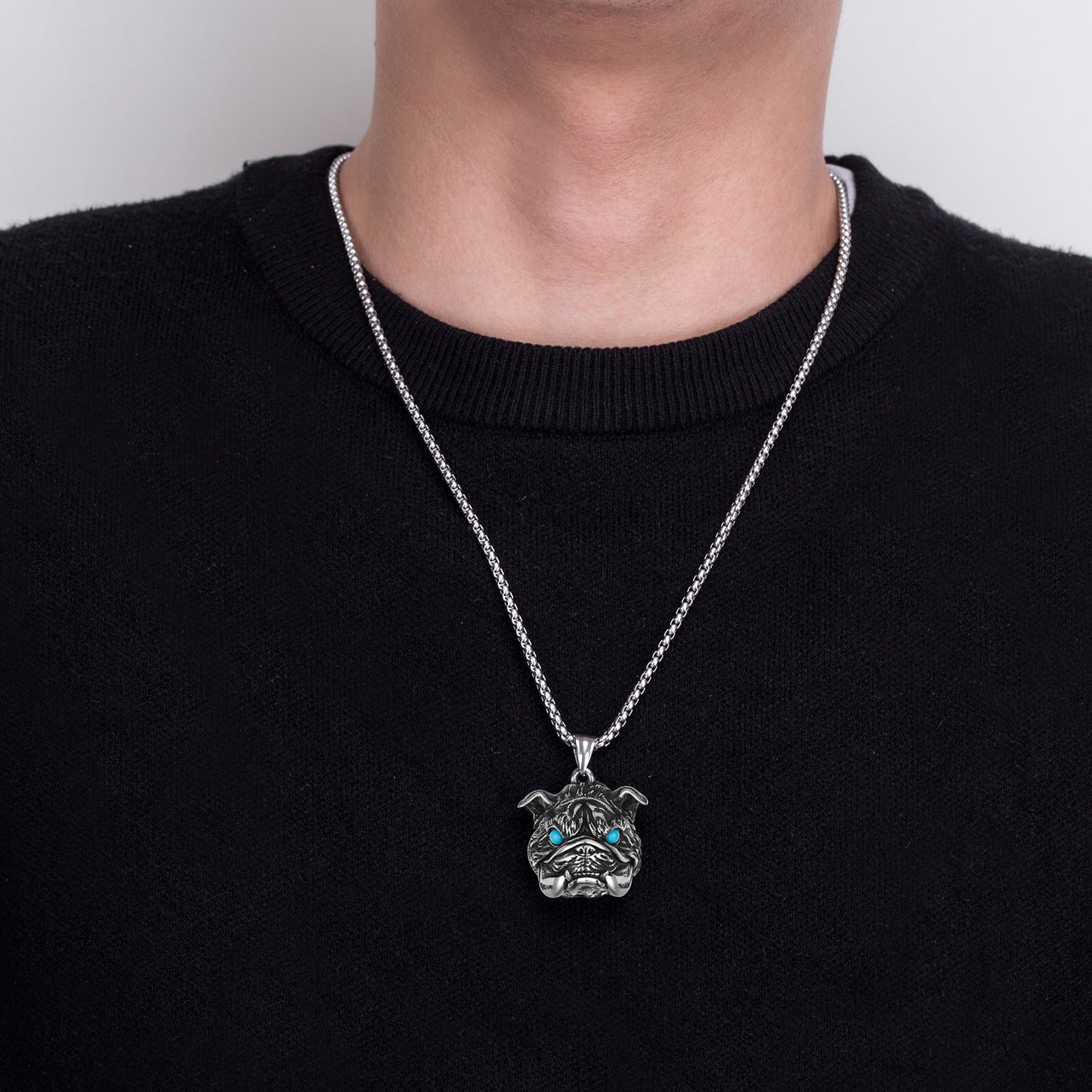 Steel Necklace – Statement Bulldog Pendant For Men Gift For Him Planderful Everyday Genie