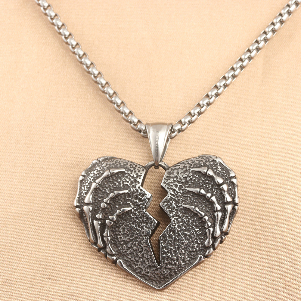 European And American Stainless Steel Broken Heart Pendant