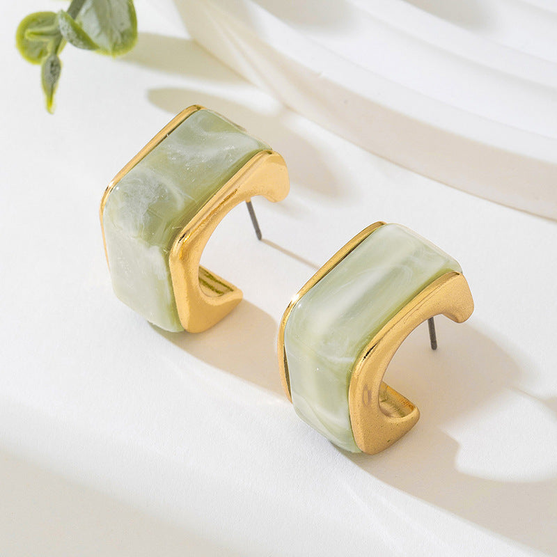 Planderful Vienna Verve Earrings – Stylish Metal C-Shaped Design for Everyday Wear
