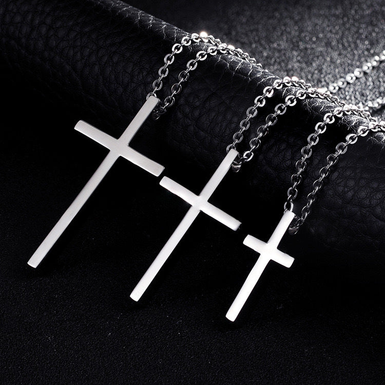 Planderful Everyday Genie Cross Pendant Necklace For Men Stainless Steel Hip Hop Style Bold Gift