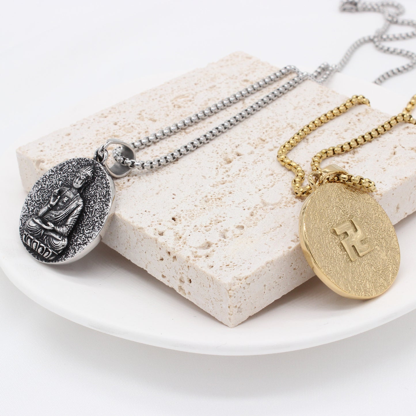 Buddha Pendant For Unisex Wear By Planderful Everyday Genie Titanium Steel Round Sacred Protection