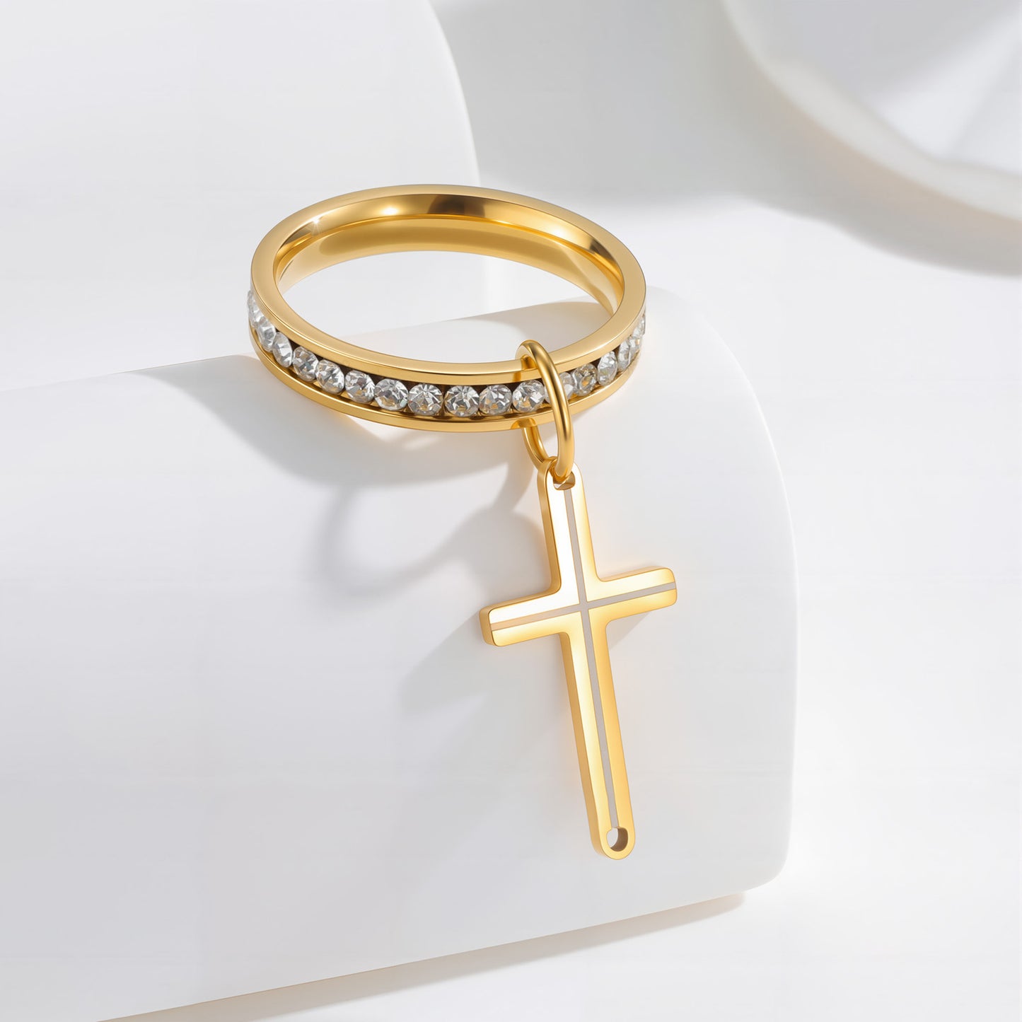 Planderful Everyday Genie Titanium Steel Cross Ring Unisex