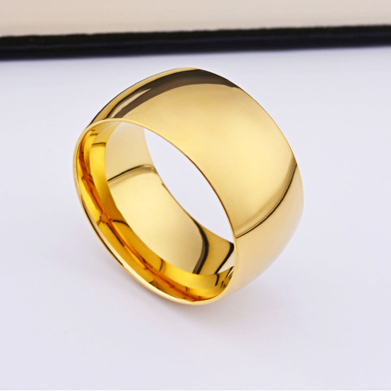 Cross-Border European Titanium Steel Ring for Men Large Finger