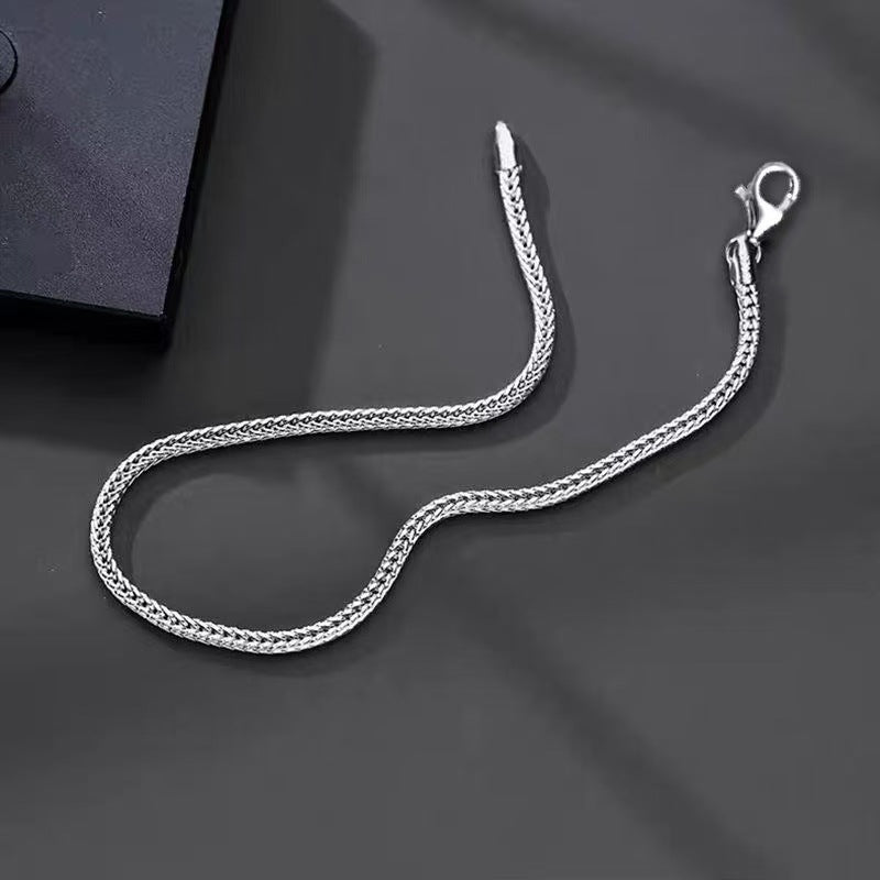 Planderful Jewelry Mens Gold Tone Steel Bracelet With Fox Tail Handmade Design