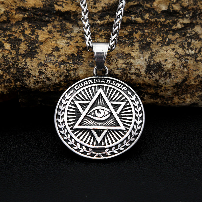 Vintage Eye of Horus Stainless Steel Men's Pendant Necklace