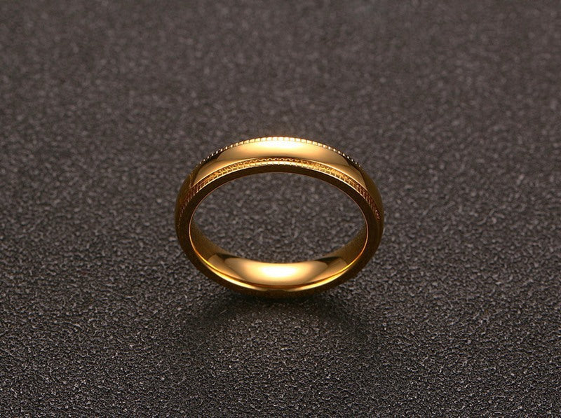 AliExpress Jewelry 4MM Stainless Steel Embossed Ring for Men