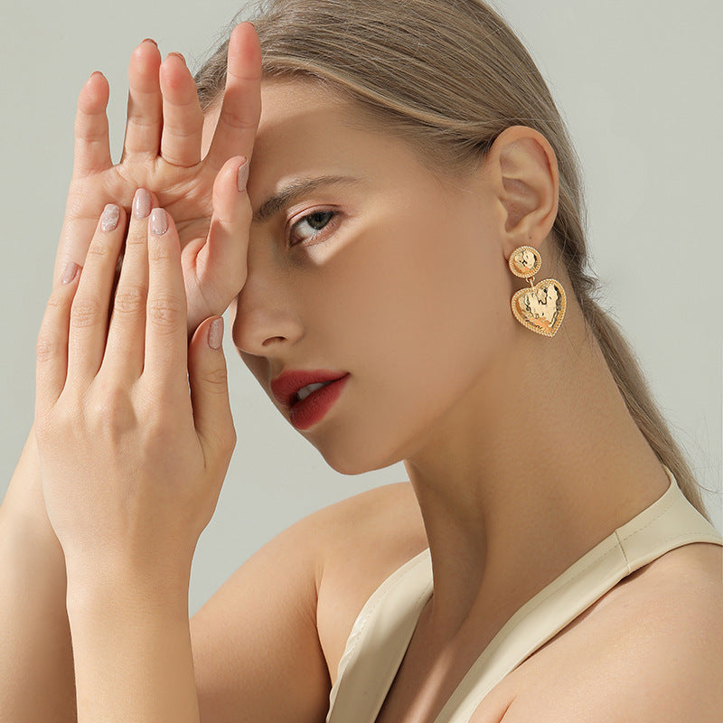 Heartfelt Metal Love Earrings - Vienna Verve Collection