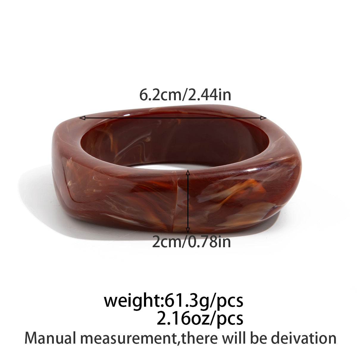 Maillard Style Retro Corrugated Open Bracelet Stacking Color Smudge Bracelet