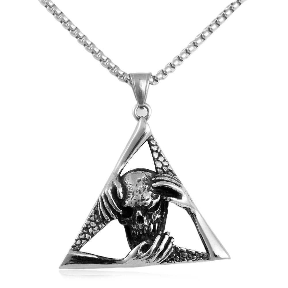 European And American Stainless Steel Skull Pendant Necklace