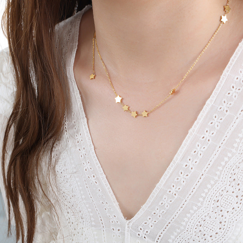 Golden Tassel Pentagram Necklace by Planderful - Chic and Stylish French-inspired Jewelry