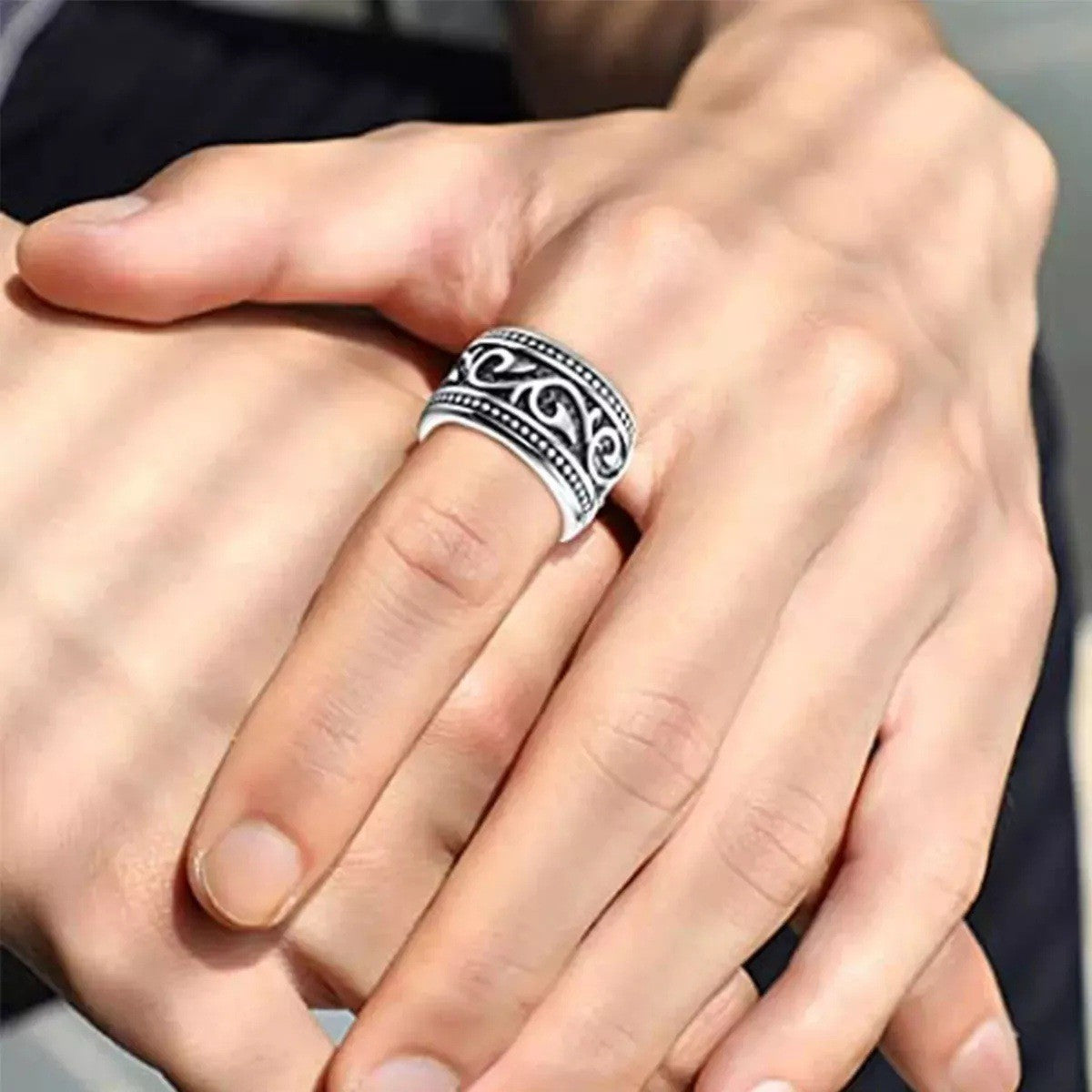 Viking Celtic Triangle Knot Ring Titanium Steel By Planderful Bold Personalized For Men Unisex Jewelry