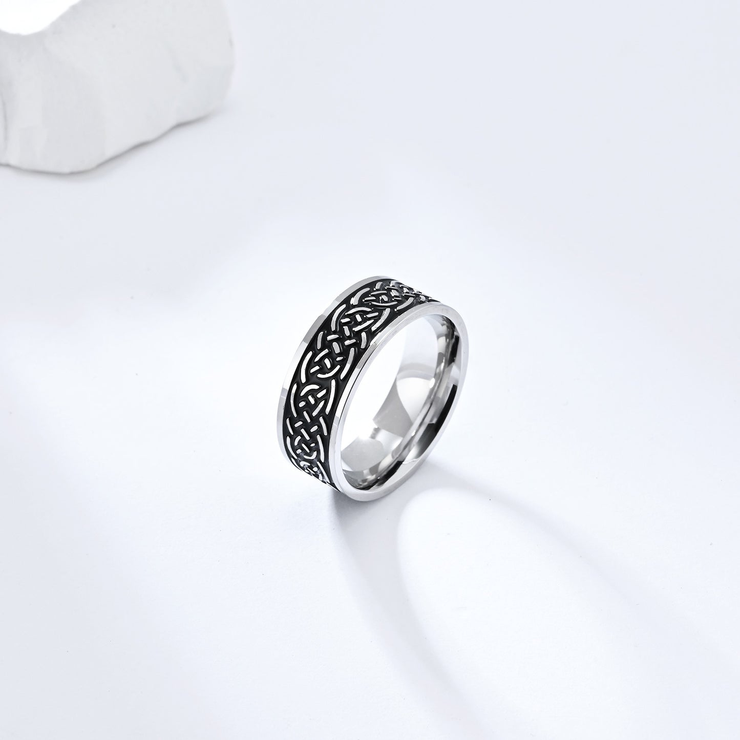 Planderful Celtic Knot Ring Titanium Steel Nordic Style Unisex Eternal Braided Design Sizes 7 To 12