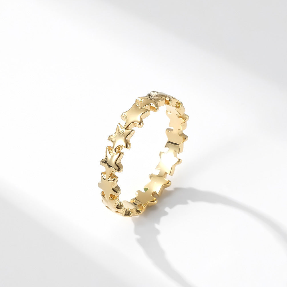 Planderful Titanium Steel Five-Point Star Ring For Women Stackable Light Luxury Jewelry