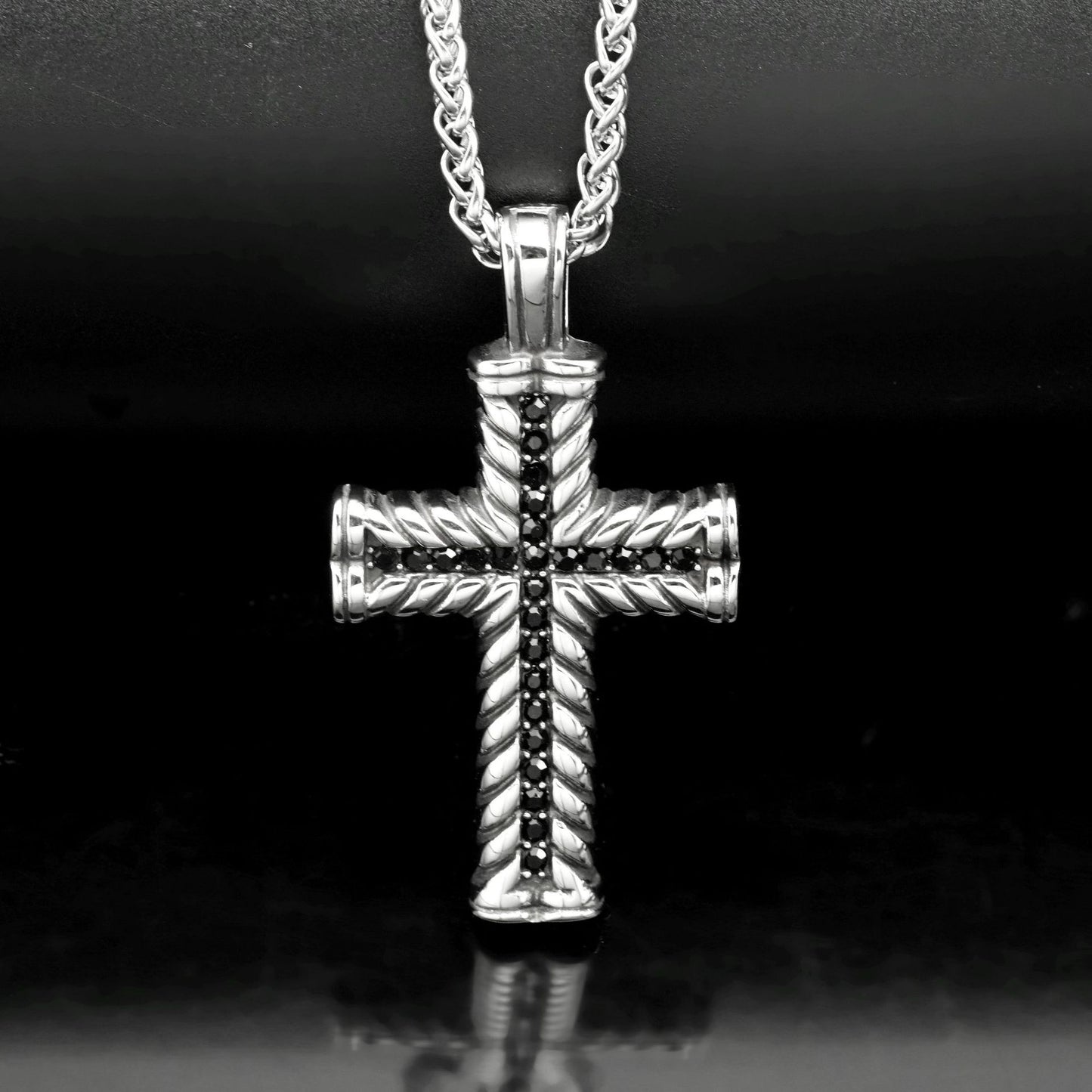 Steel Necklace – Statement Hip Hop Cross Pendant
