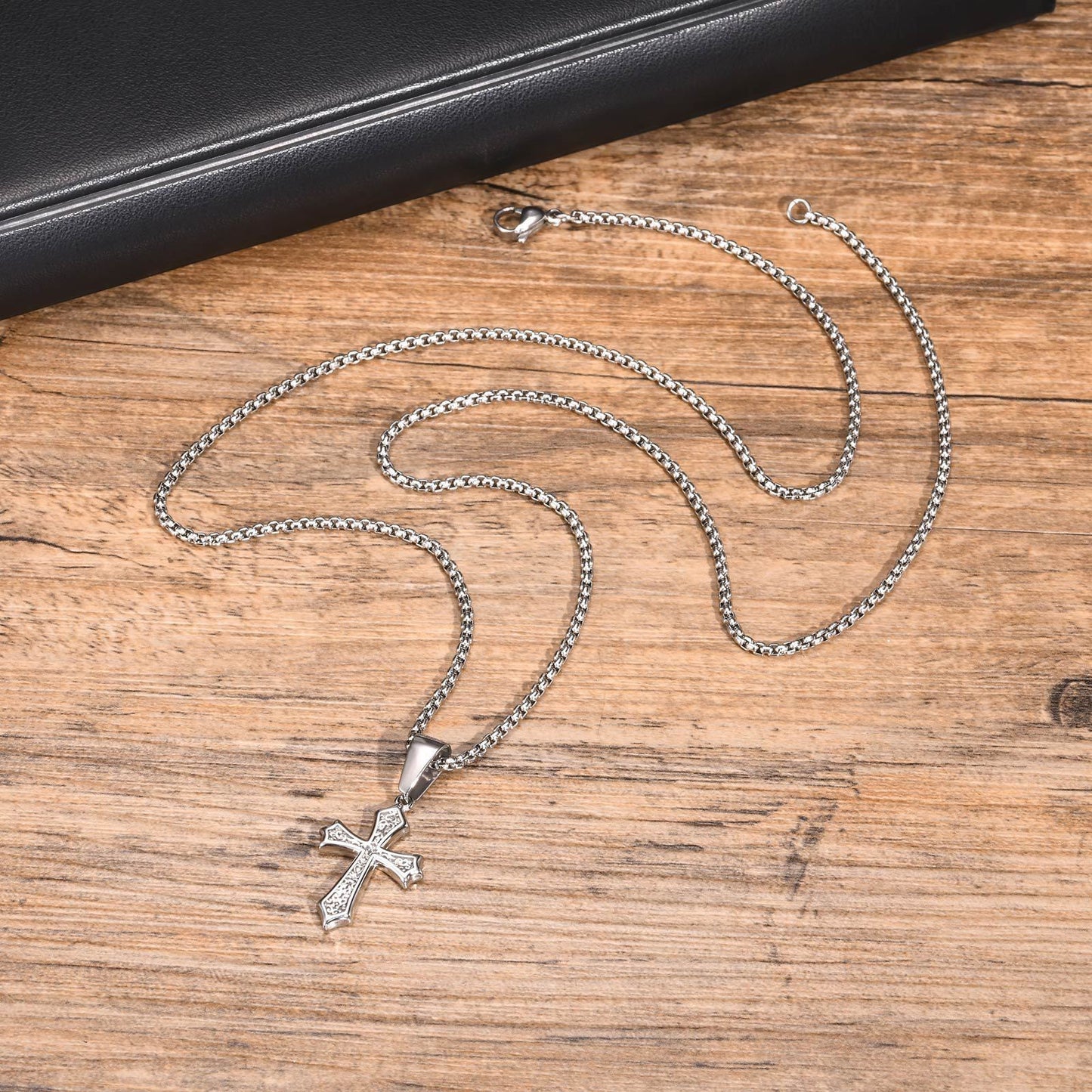 Titanium Steel Cross Pendant Necklace Unisex Luxury Versatile Design Planderful Everyday Genie