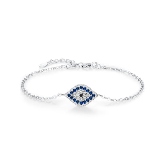 925 Sterling Silver Blue Eye Geometric Bracelet