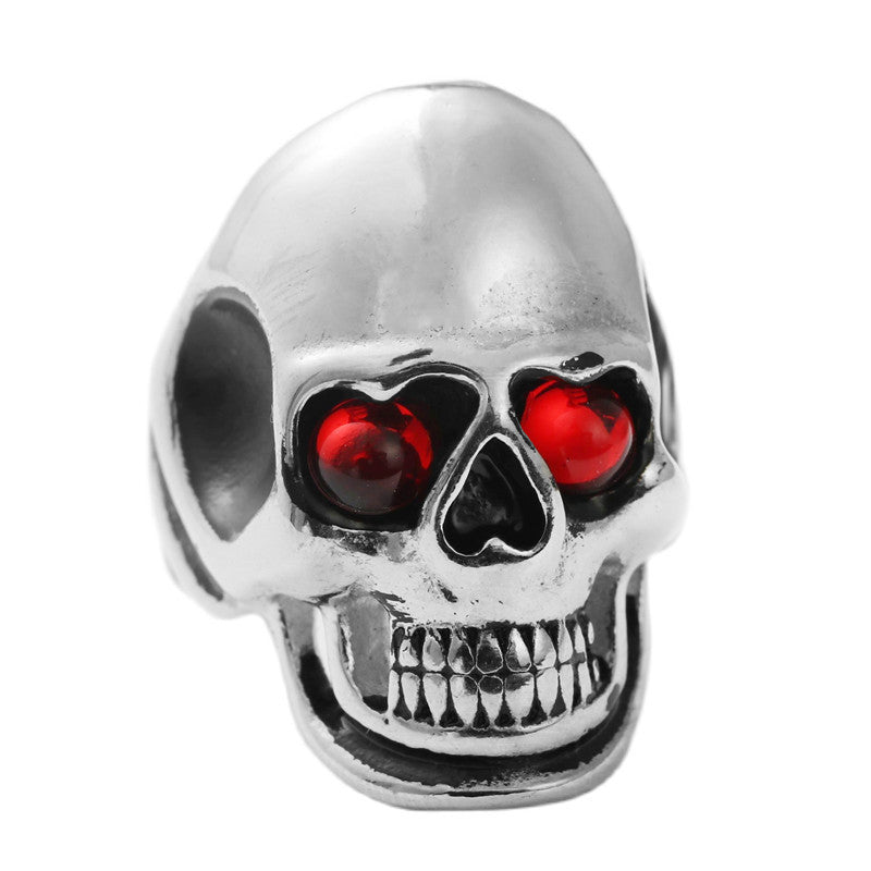 Trendy Titanium Steel Skull Ring for Men - Retro Punk Style in Glossy Finish
