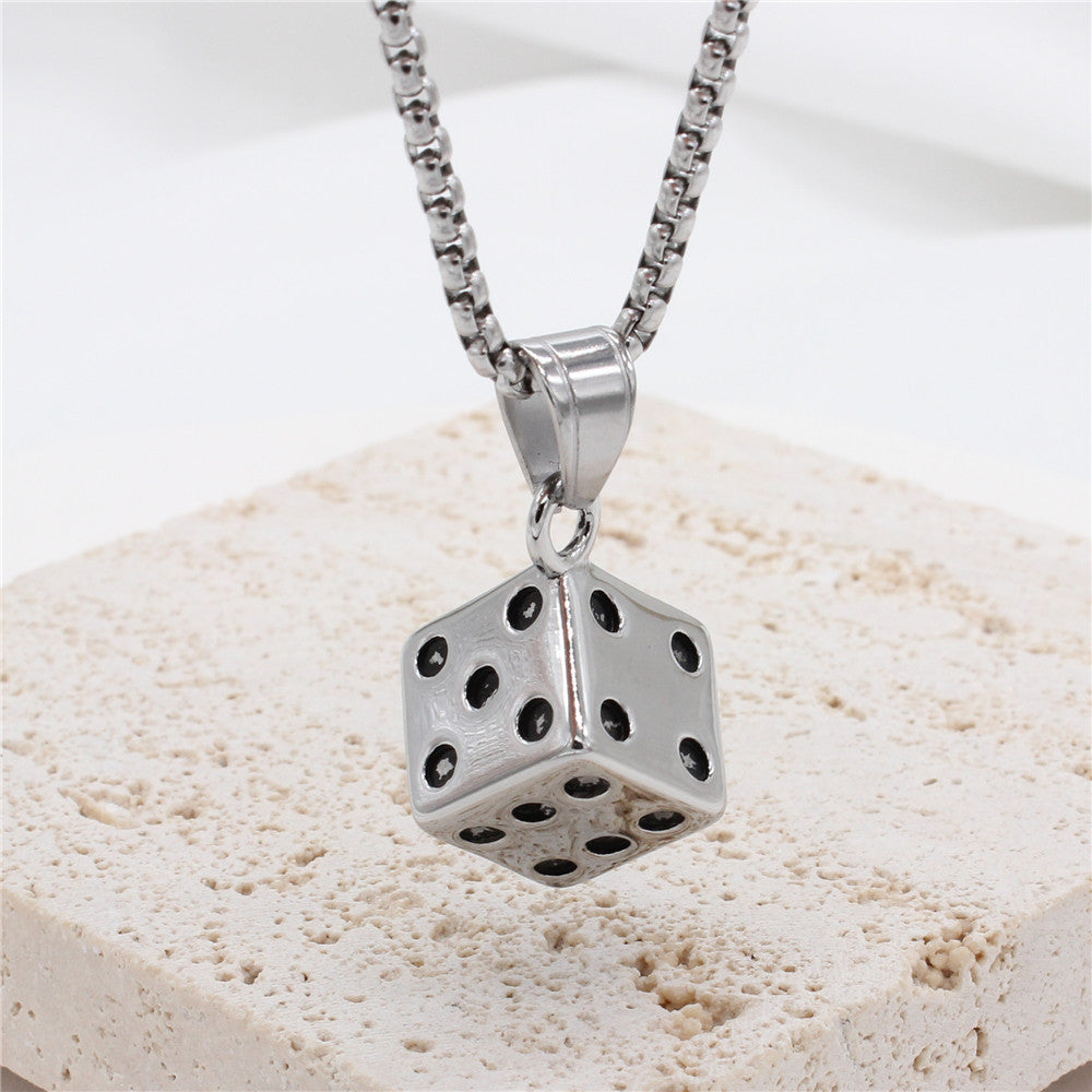 Mahjong Dice Pendant Necklace Titanium Steel Personalised Unisex Gift Planderful Premium Protection