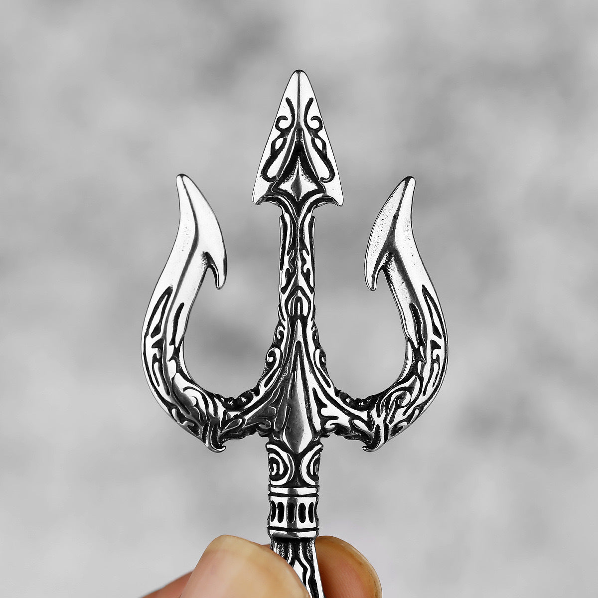 Poseidon Trident Pendant Stainless Steel For Men By Planderful Everyday Genie Hip Hop Necklace Bold Statement Accessory