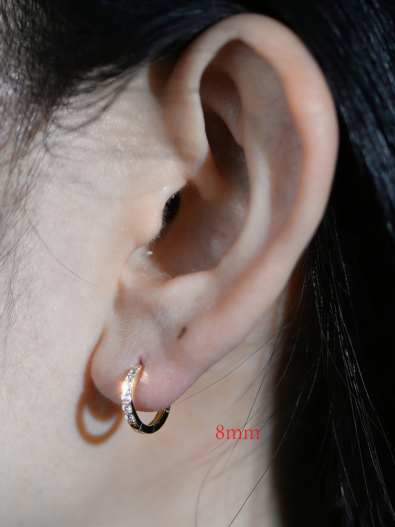 S925 Sterling Silver Ear Buckle Inlaid With Zircon Basic Round Ear Ring Earrings,
