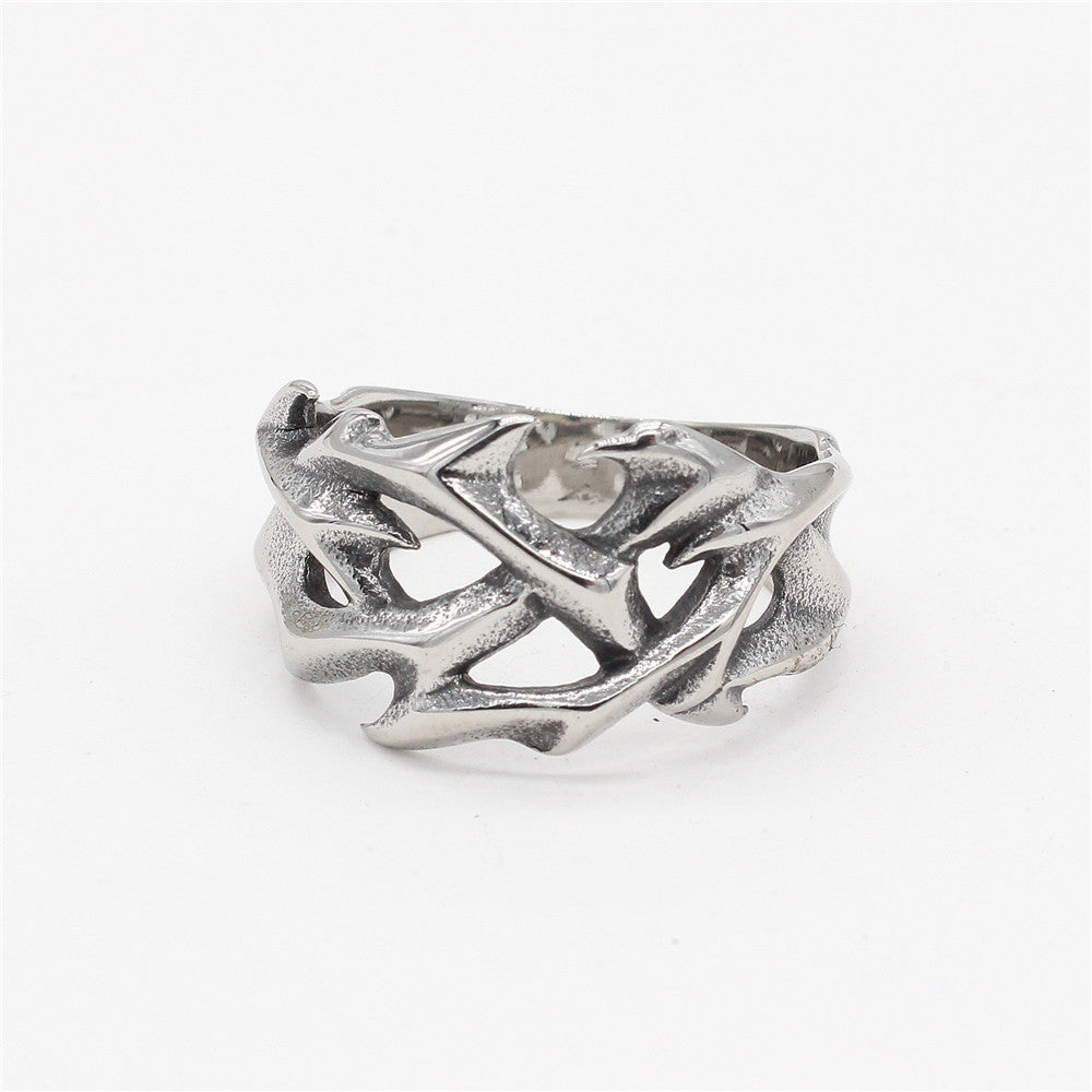 Planderful Dragon Ring Titanium Steel Unisex Gothic Flame Statement Jewelry For Men Women