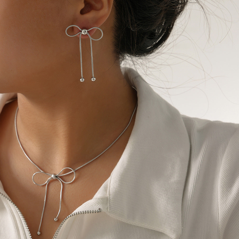 Butterfly Dream Titanium Steel Gold-plated Jewelry Set for Internet Celebrities