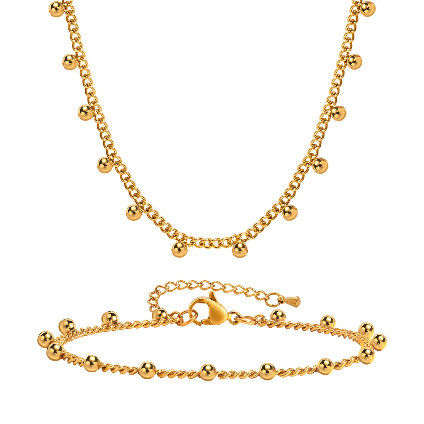 European And American Jewelry Wholesale Stainless Steel Necklace Set