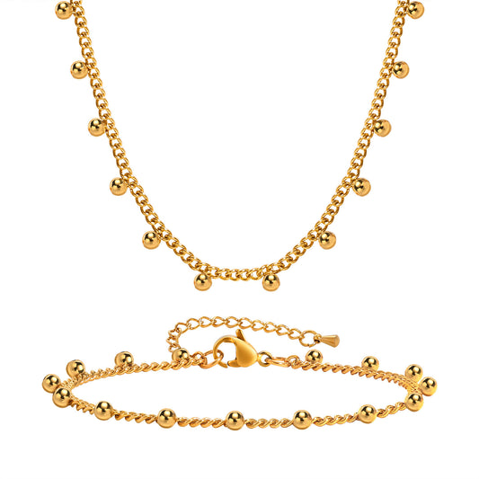 European And American Jewelry Wholesale Stainless Steel Necklace Set