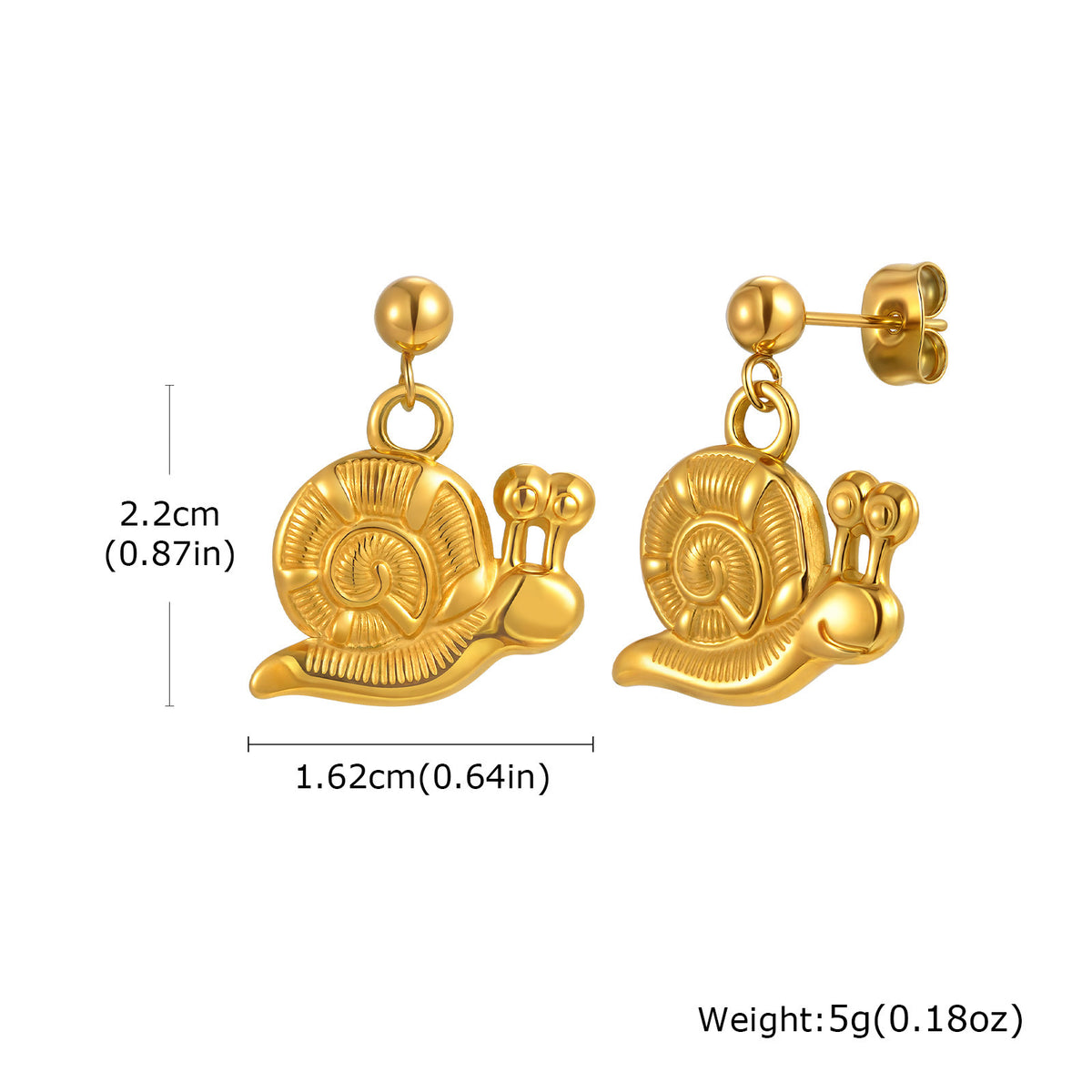Modern Gold-Tone Stainless Steel Earrings