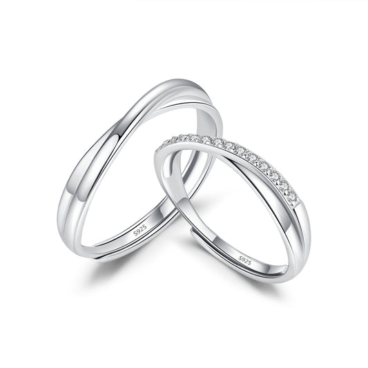 S925 Sterling Silver High-End Mobius Couple Ring, Adjustable Opening Ring for Men and Women, Luxury Gift