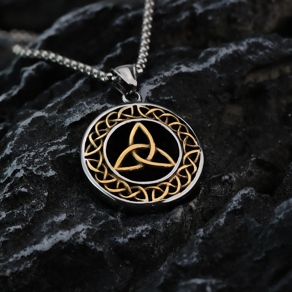 Viking Pendant Stainless Steel Boiled Black Hollow Celtic Knot For Men Planderful Norse Legacy Bold Timeless