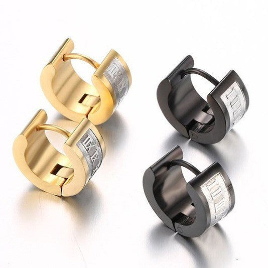 Stainless Steel Black Earrings