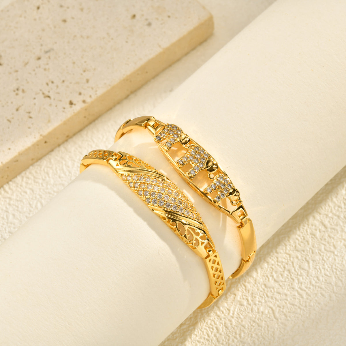 Delicate Zircon Copper Bracelet Collection