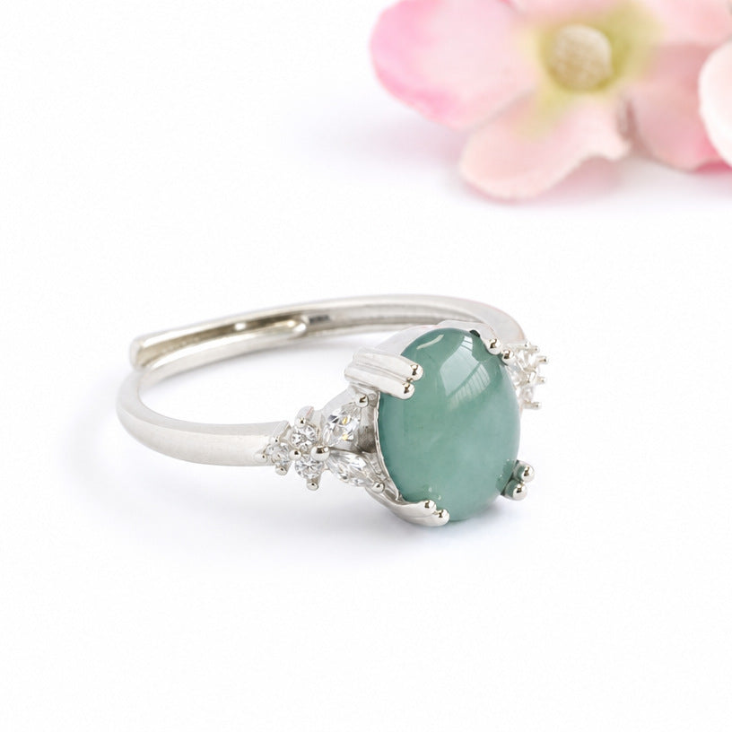 Blue-Water Jadeite Classic Ring