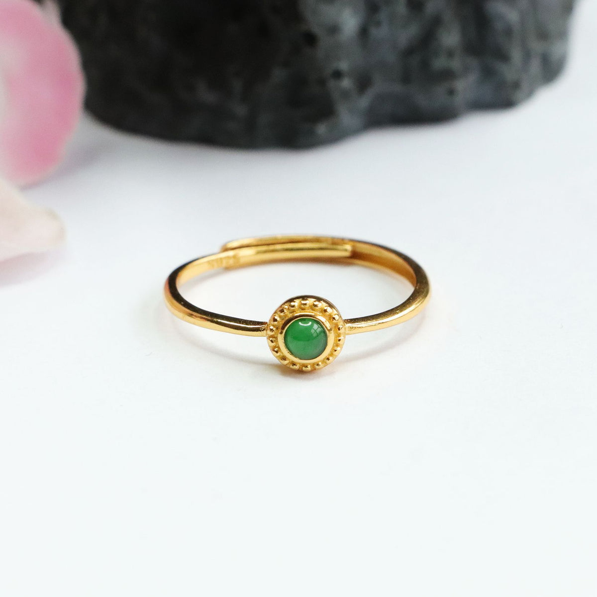 Icy Green Jadeite 925 Silver Ring