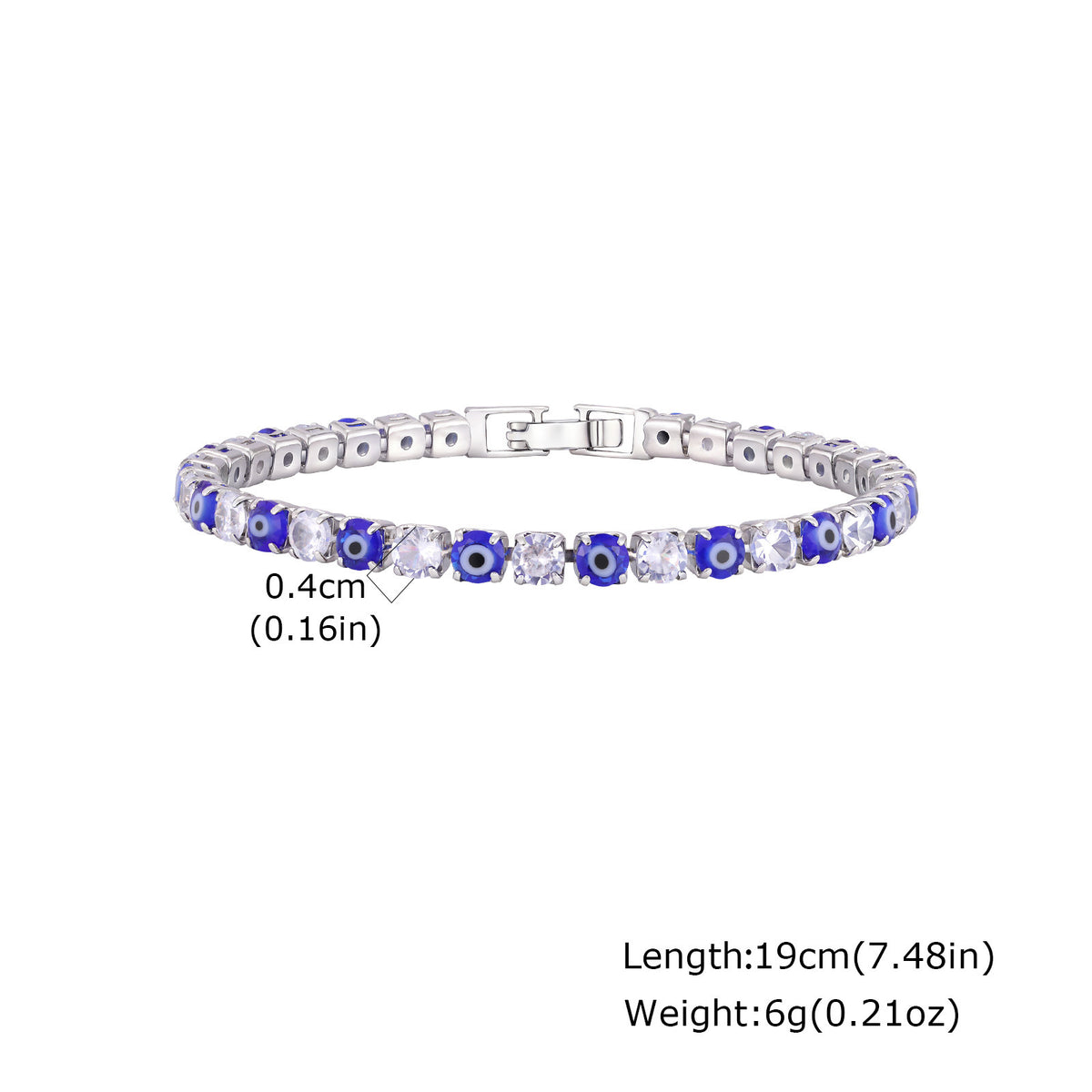 Devil's Eye Zircon Copper Bracelet Unisex