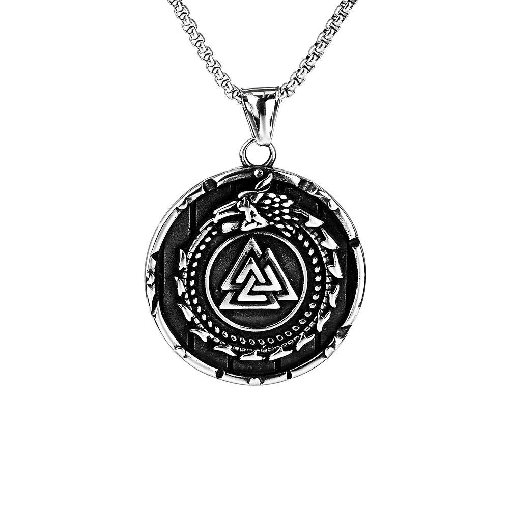 Nordic Retro Viking Triangle Symbol Men's Pendant Necklace