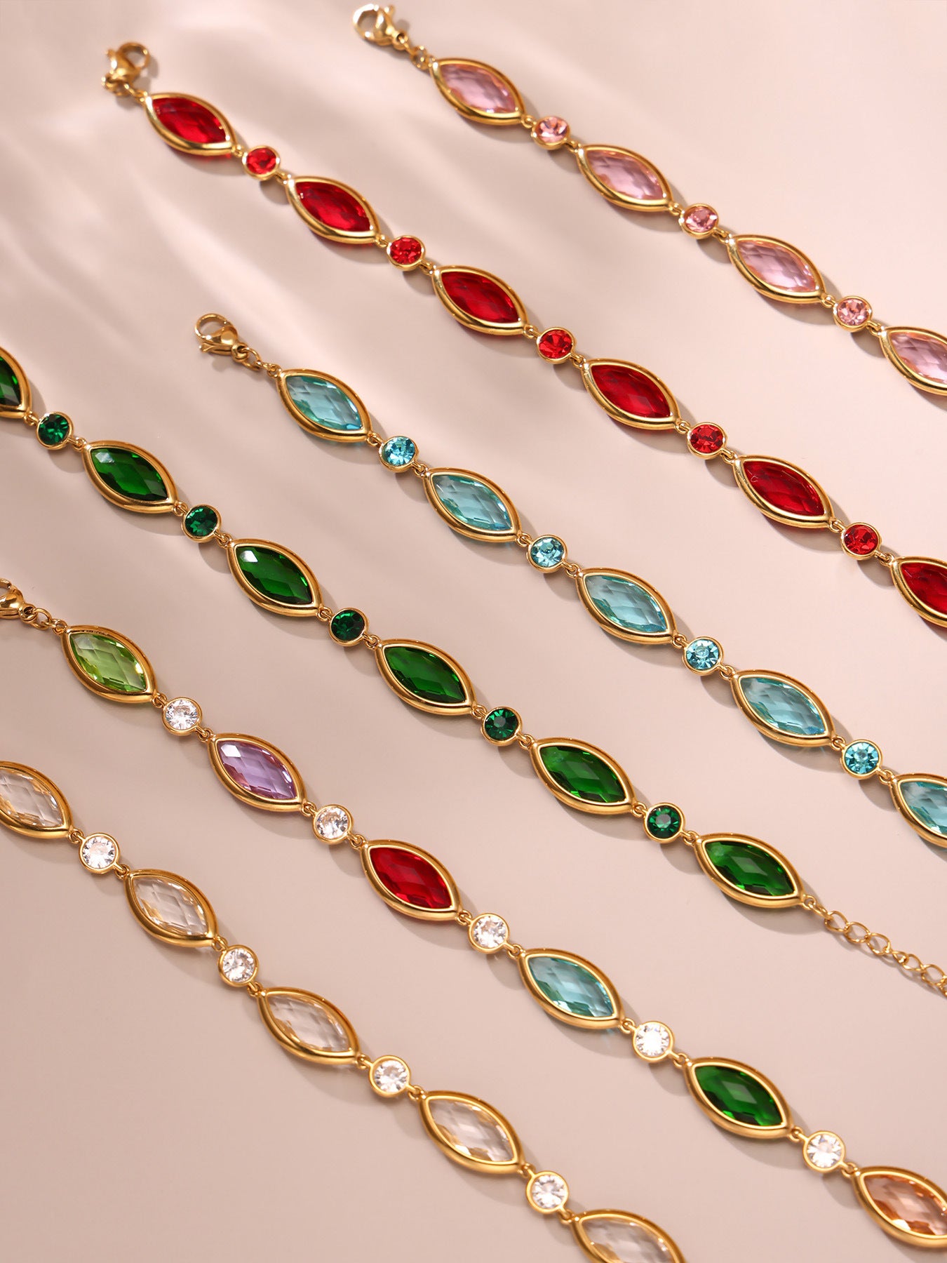 Planderful Crystal Glass Bracelet Luxury 18K Gold Women