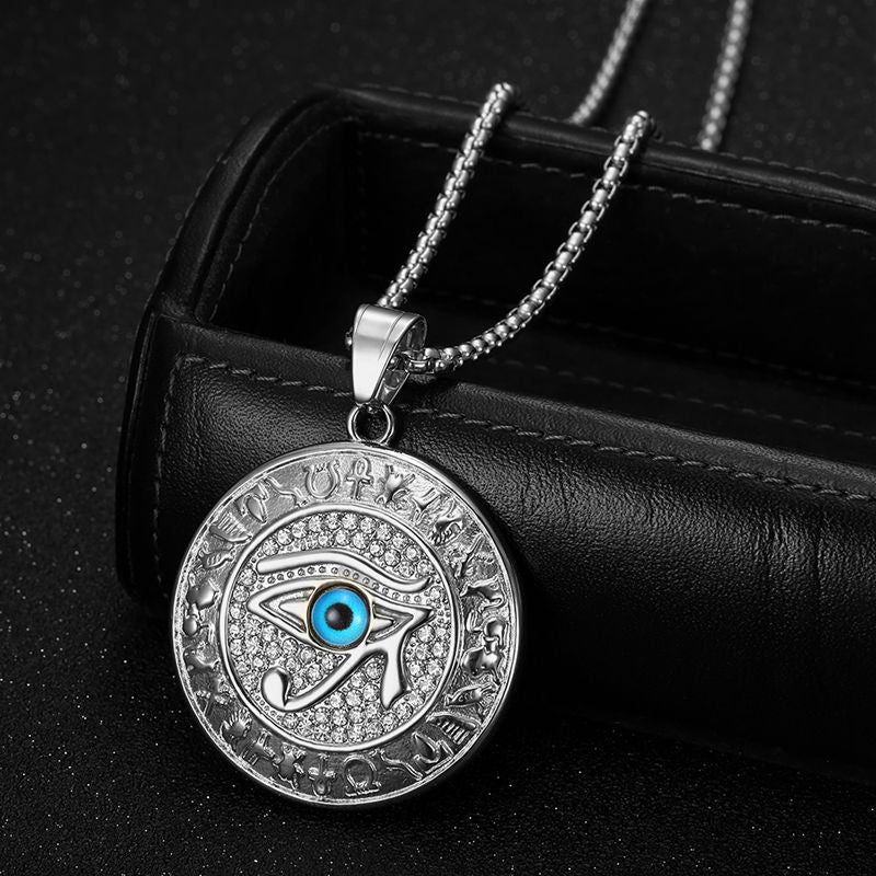 Zircon Necklace - Statement Eye of Horus Pendant