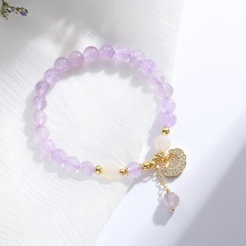 Elegant Amethyst Bracelet with Sterling Silver Lock - Fortune's Favor Collection