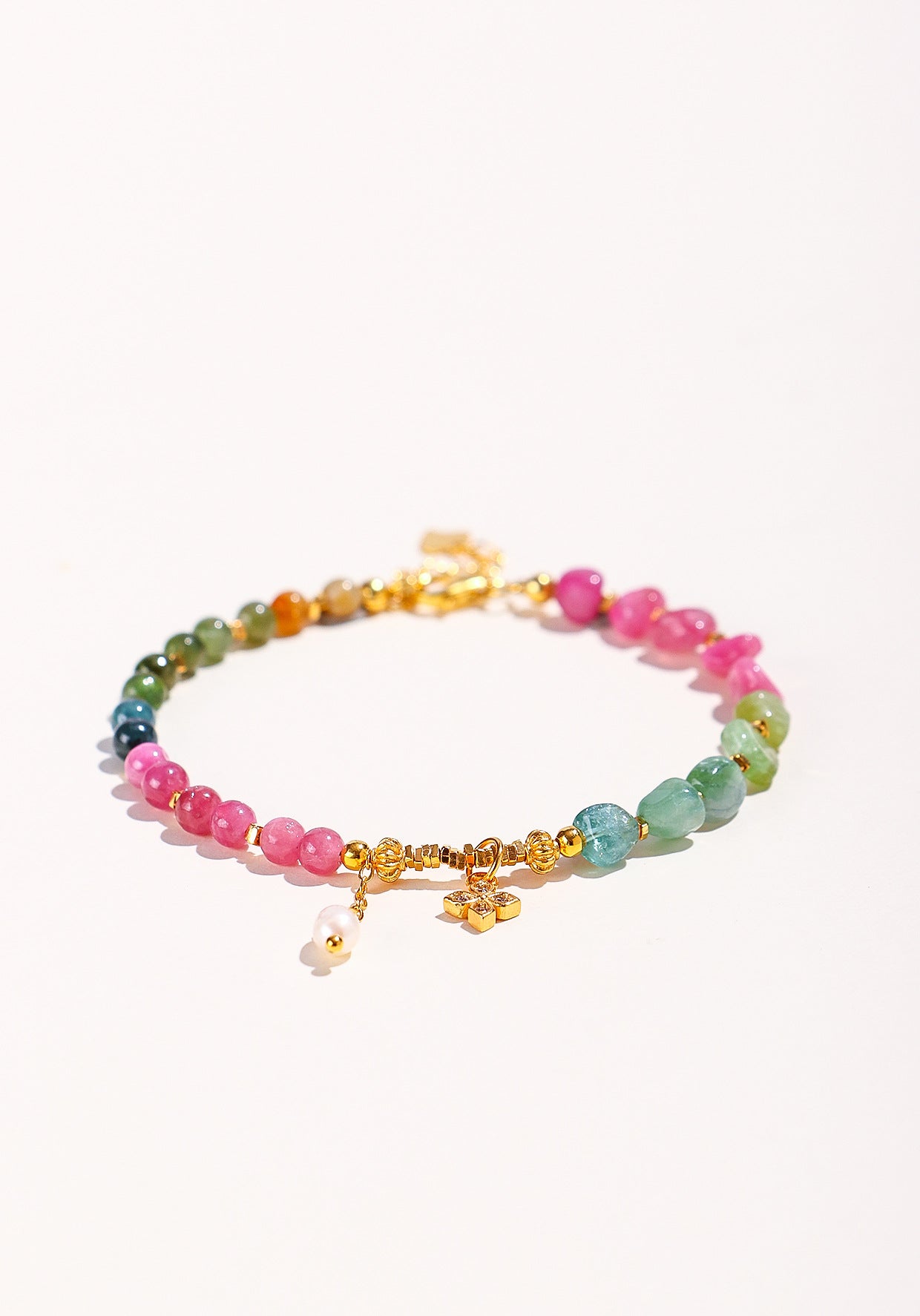 Planderful Fortune's Favor Bracelet – Vibrant Tourmaline and Pearl Design