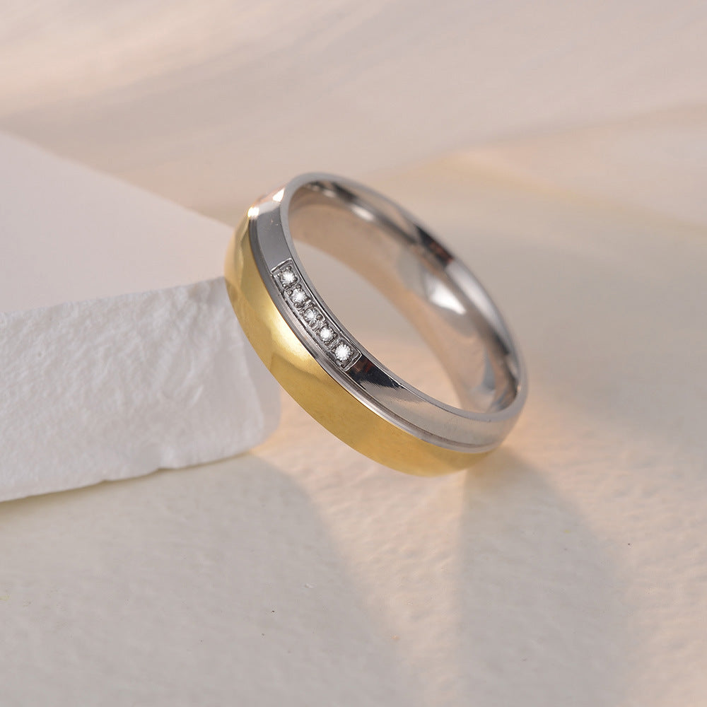 Elegant Greek Style Titanium Steel Unisex Ring Set in Gold - Wholesale Option