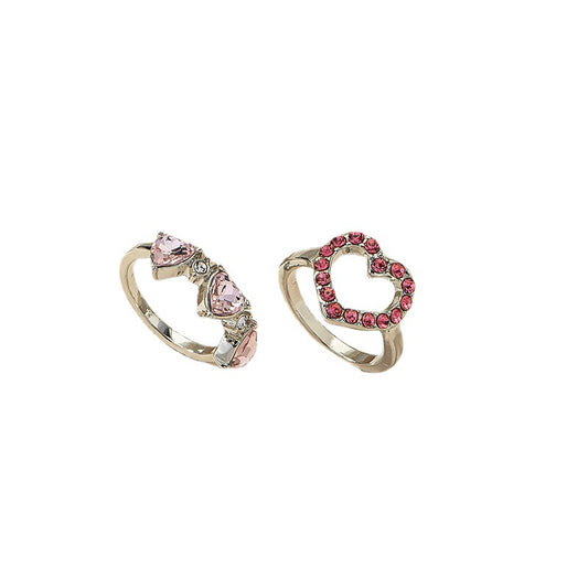 Pink Love Ring Set: A Fusion of Elegance from Japan and South Korea