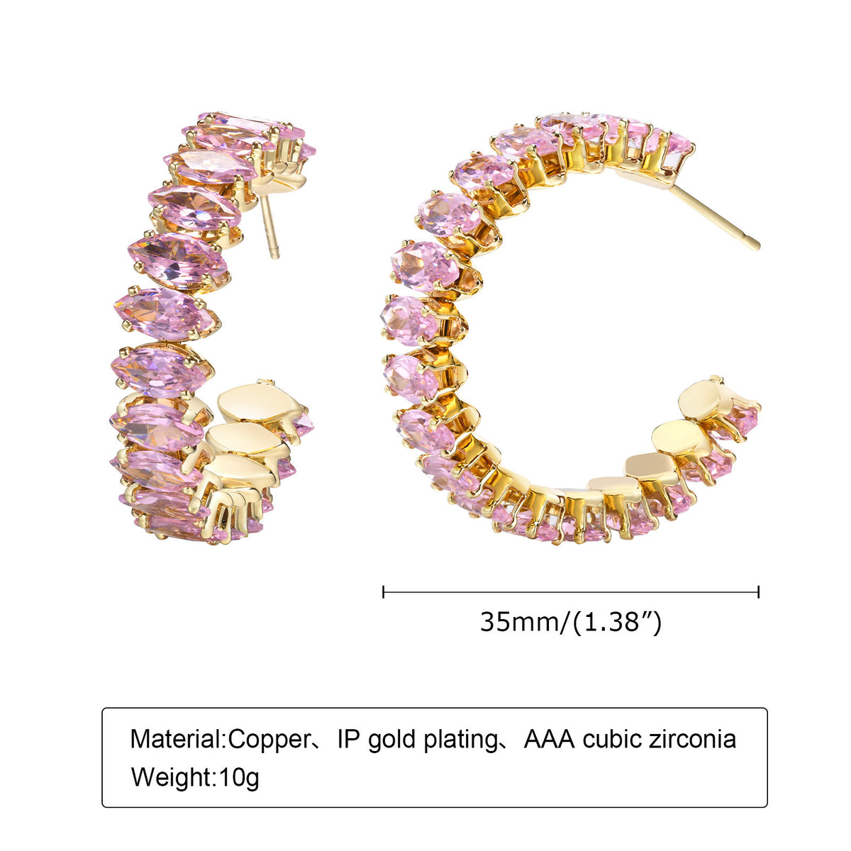 Zircon Geometric Earrings