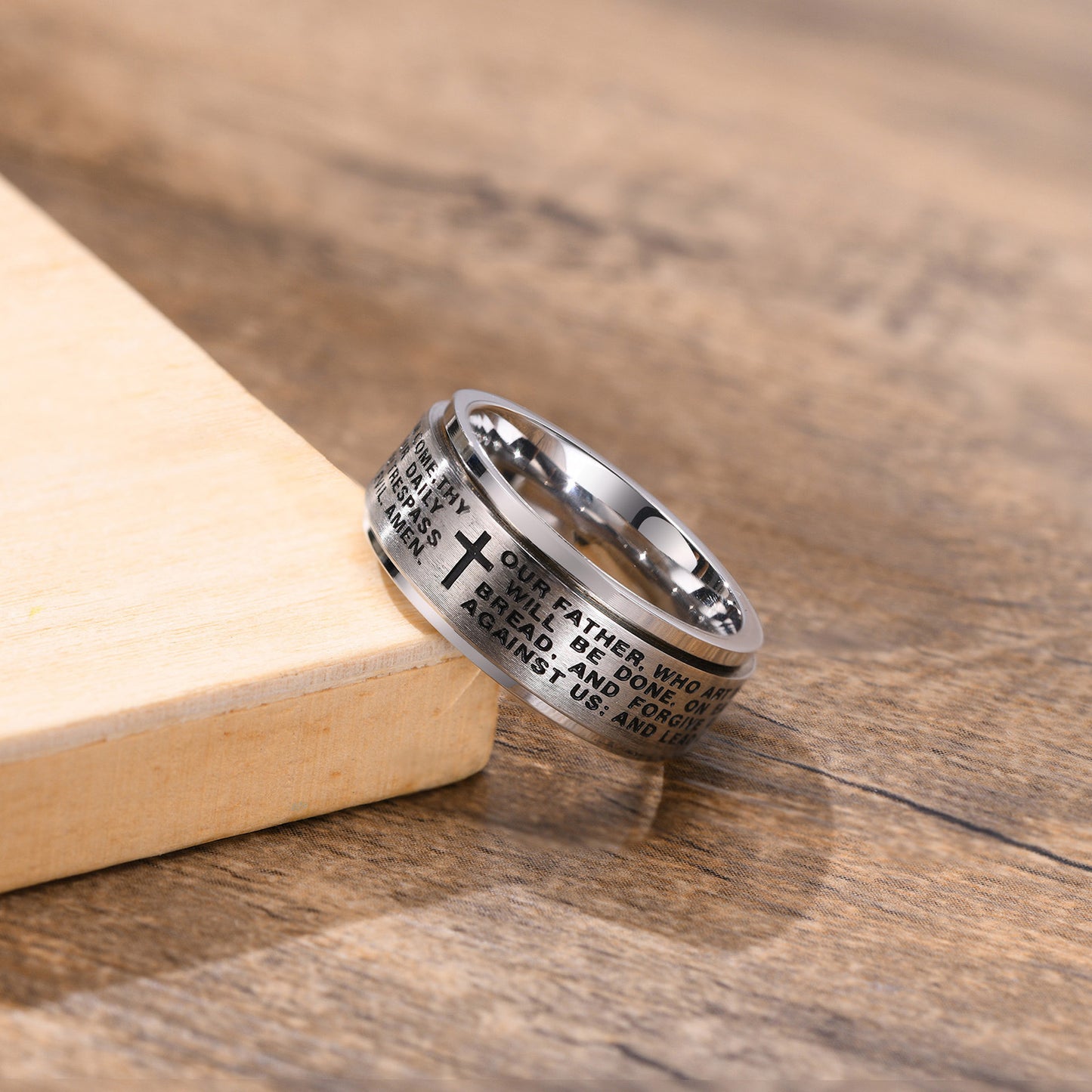 Cross-Border Rotating Stainless Steel Men's Ring Accessory