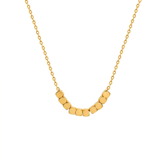 Geometric Square Titanium Necklace for Women - Wealth and Luxury Jewelry